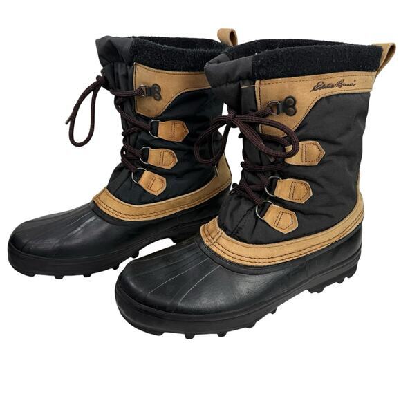 SOREL EDDIE BAUER Vintage Boots Winter Snow Duck Brown Lined Canada‎ Mens 11 - Picture 1 of 11